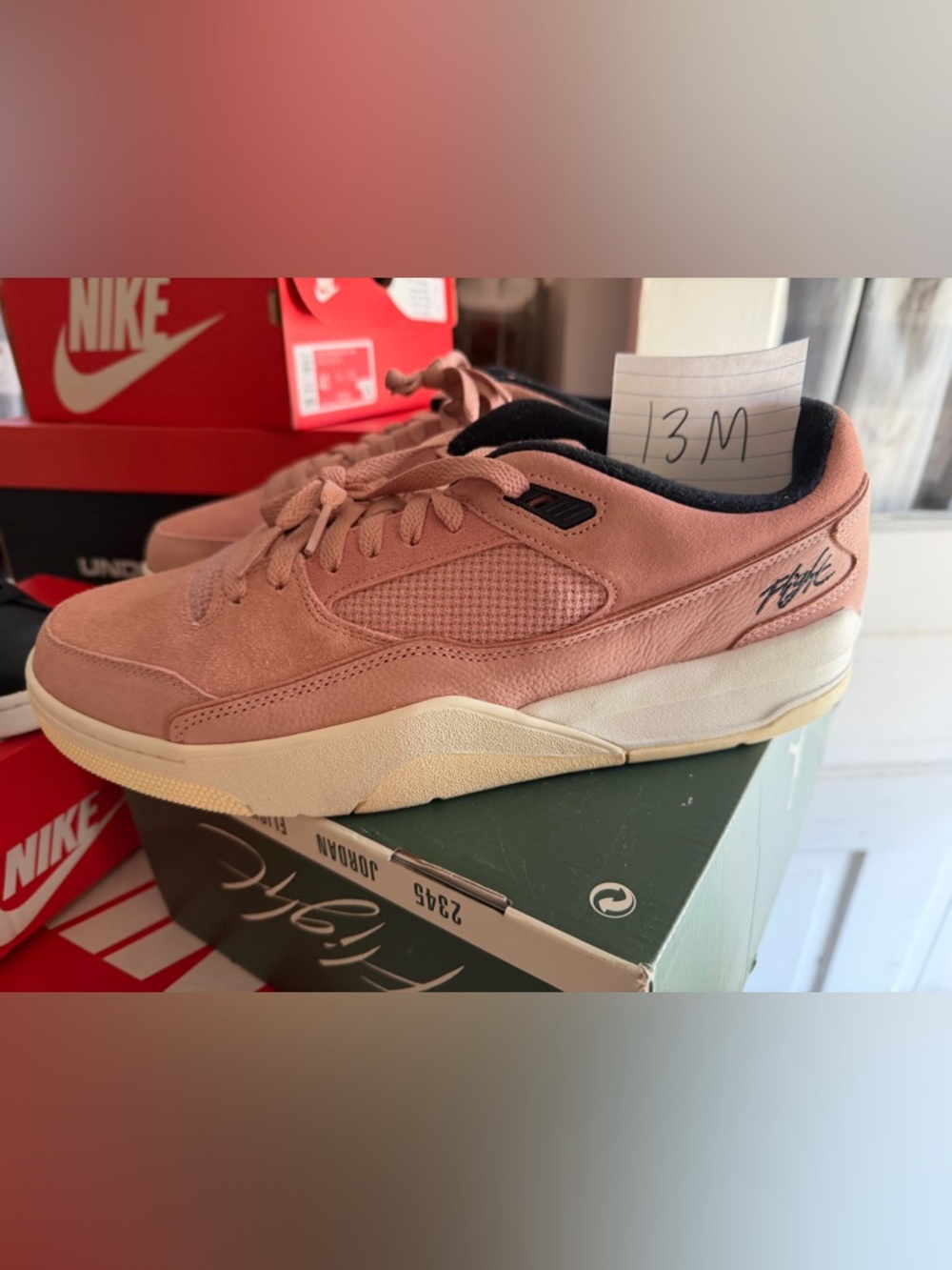 Men's Pink Suede Skate Sneakers - Size 13M